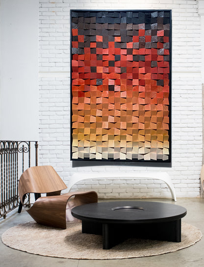 Geometric Acoustic Panel Wood  Wall Art-Sunset Glow