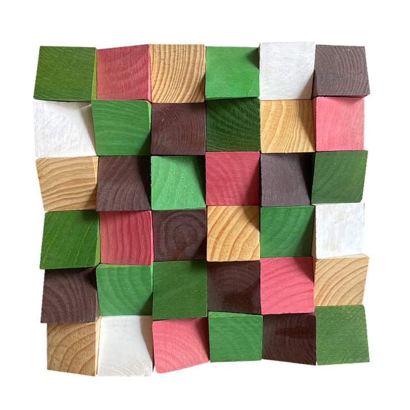 Geometric Acoustic Panel Wood Mosaic Wall Art