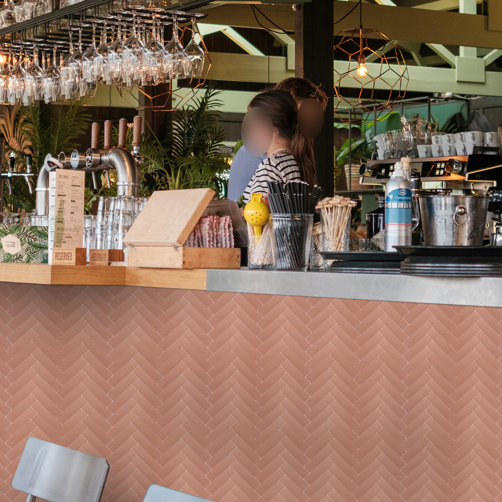 Herringbone Peel and Stick Backsplash Wall Tile