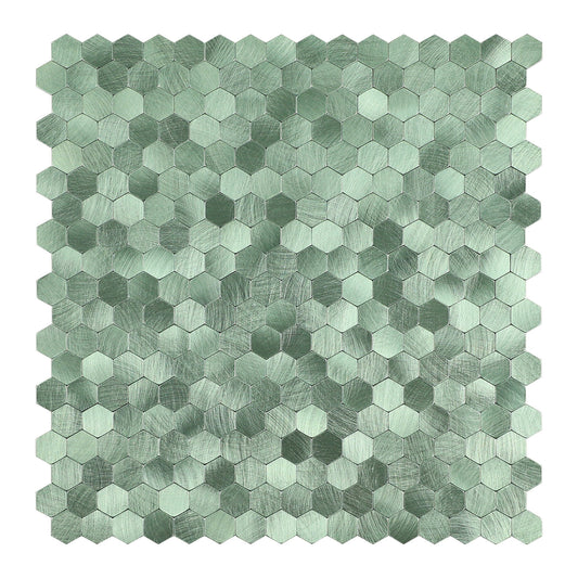 Peel and Stick Sage Green Hexagon Metal  Wall Tile – DIY Kitchen Backsplash Wall Panels
