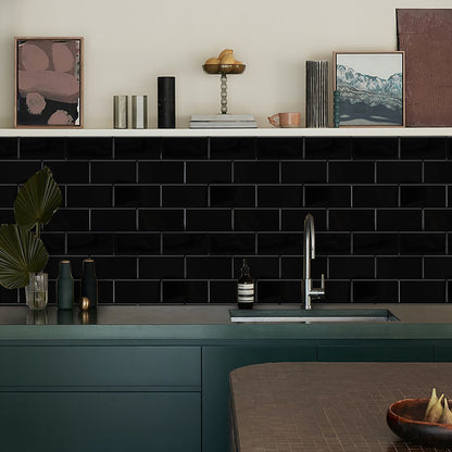 3D Green Subway Peel and Stick Backsplash Wall Tile
