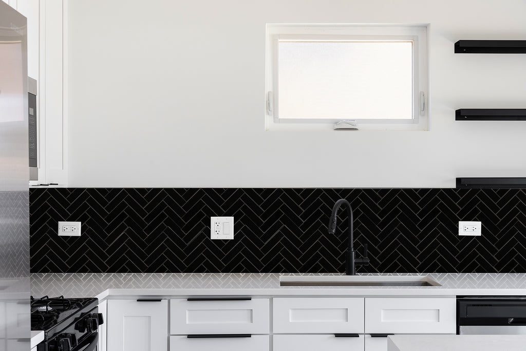 3D Herringbone Peel and Stick Backsplash Tile
