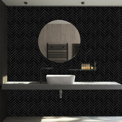 3D Herringbone Peel and Stick Backsplash Tile
