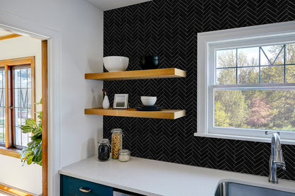 3D Herringbone Peel and Stick Backsplash Tile