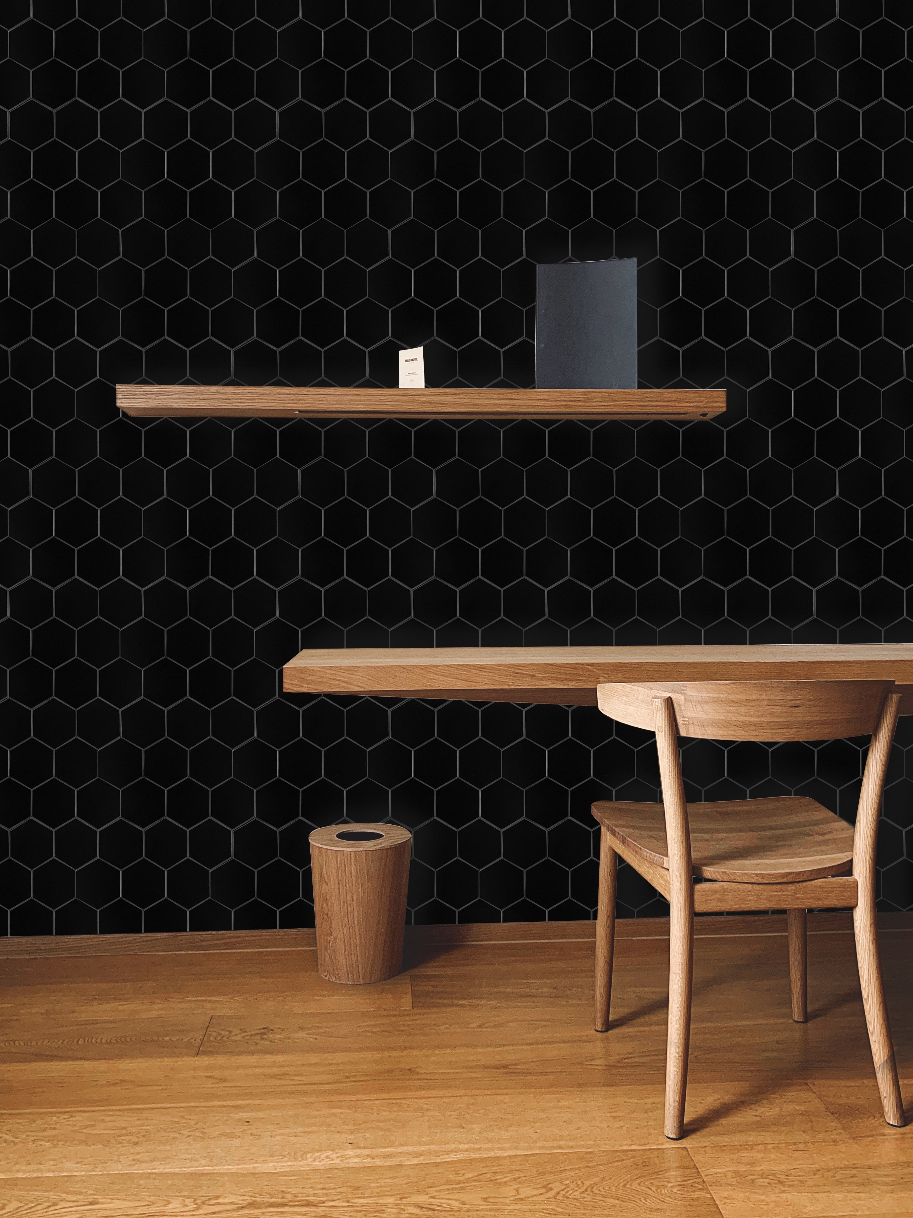 MISCASA Black Hexagon Peel and Stick Tile Backsplash-12 Sheets