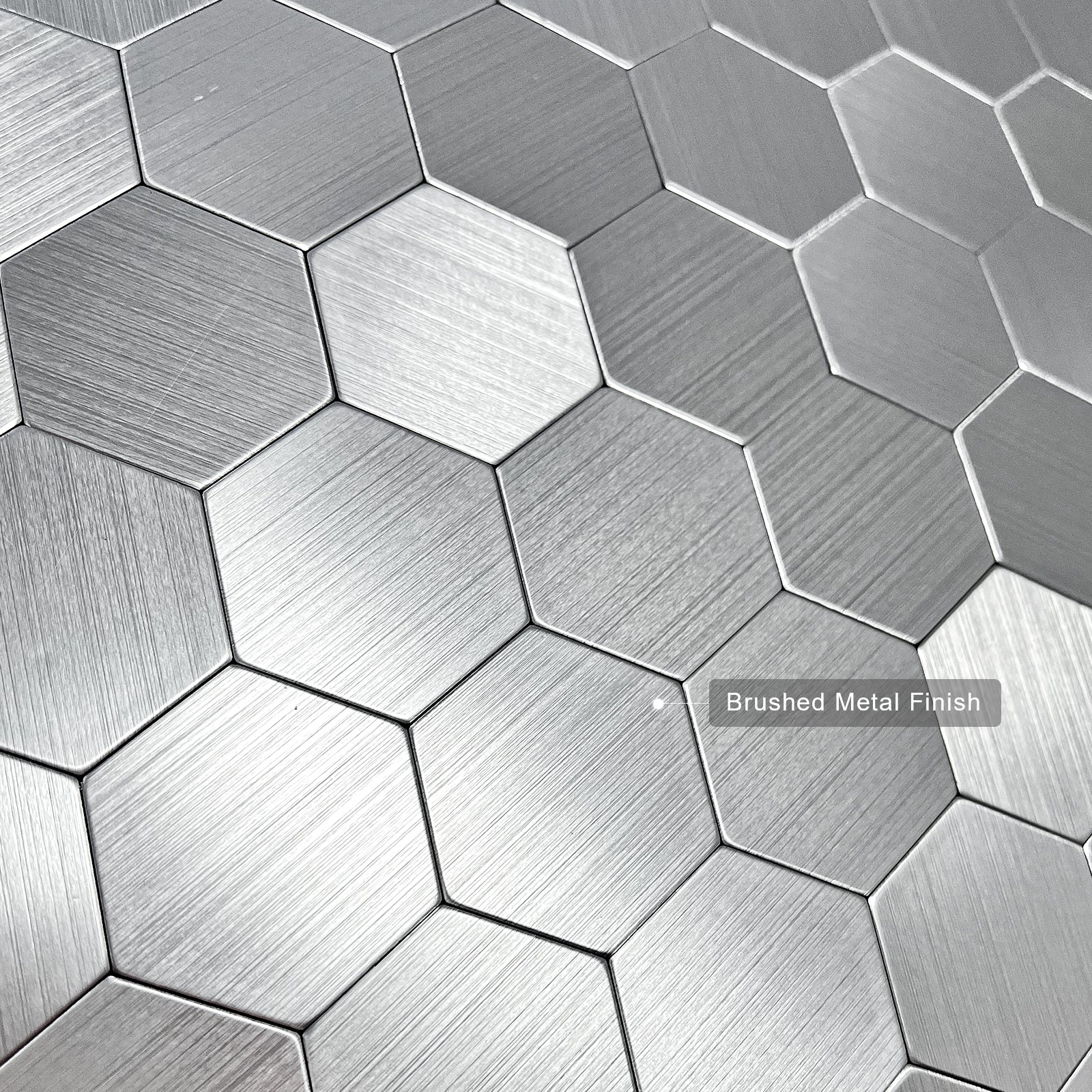 Silver Hexagon Peel and Stick Backsplash Tile