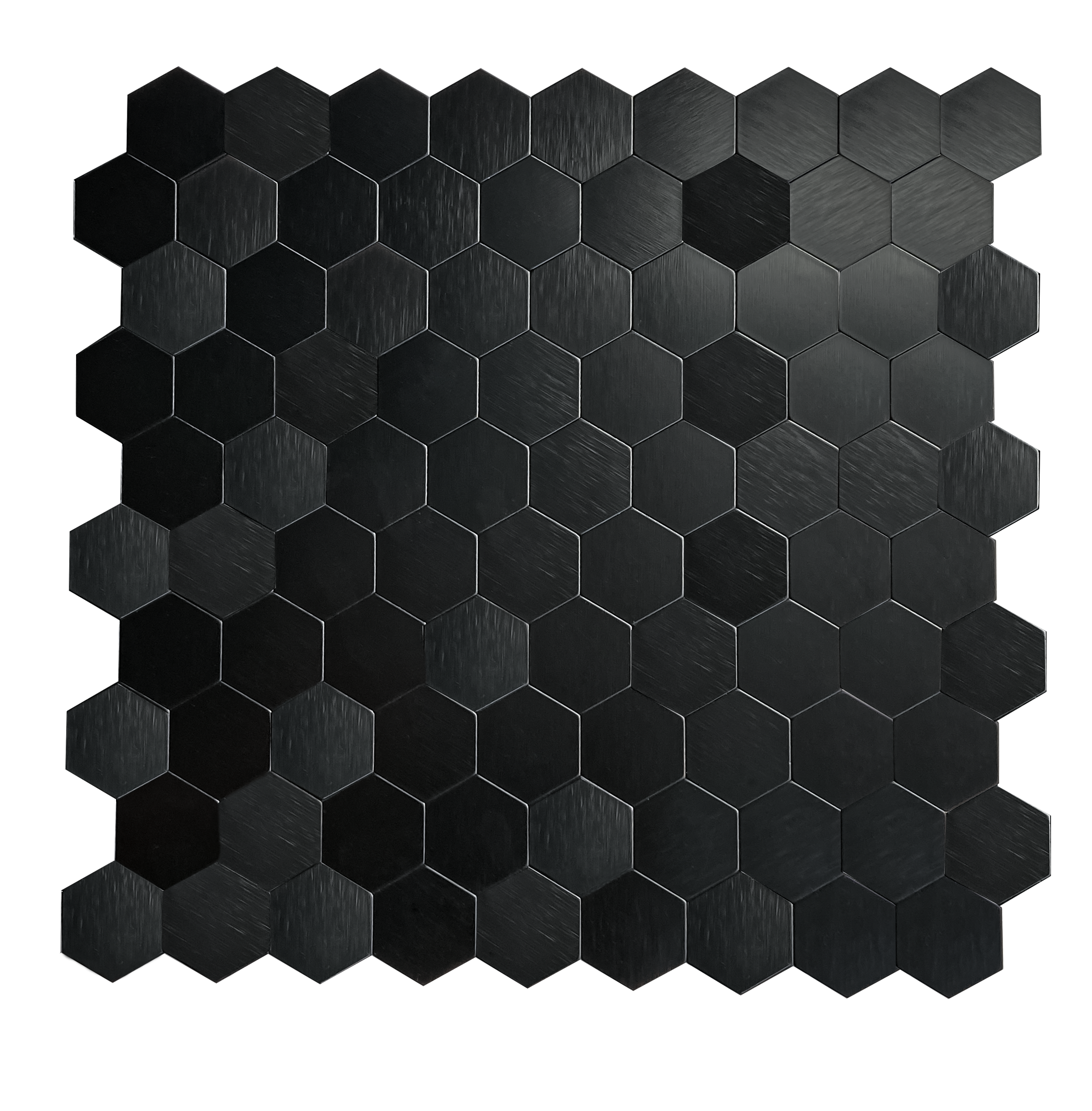 Black Aluminum Hexagon Peel and Stick Backsplash Tile