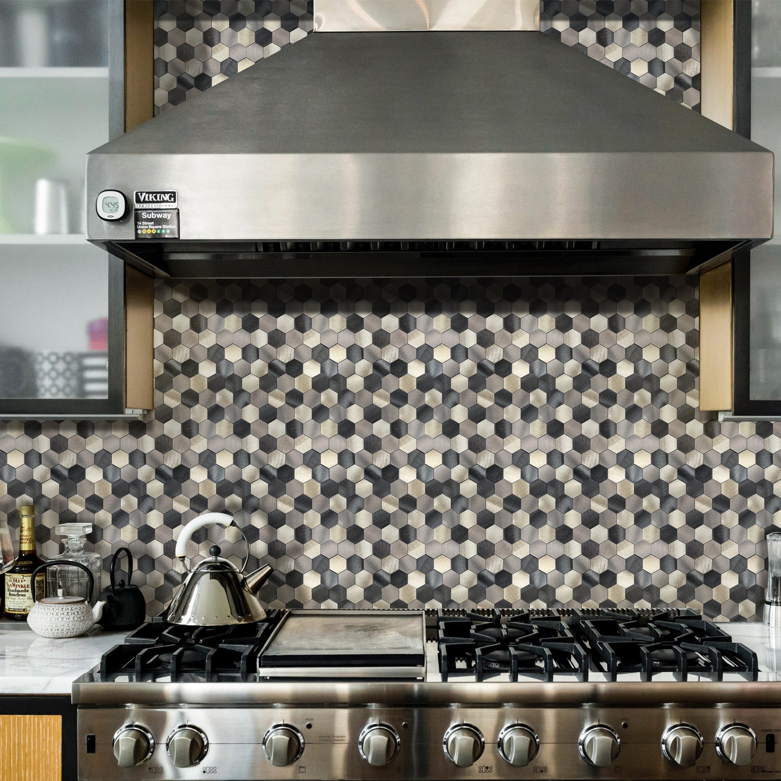 3D Hexagon Peel and Stick Backsplash Tile