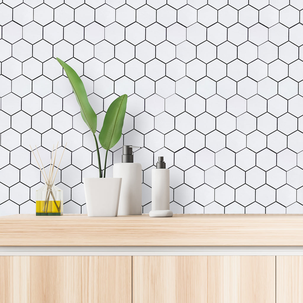 3D Hexagon Peel and Stick Backsplash Tile