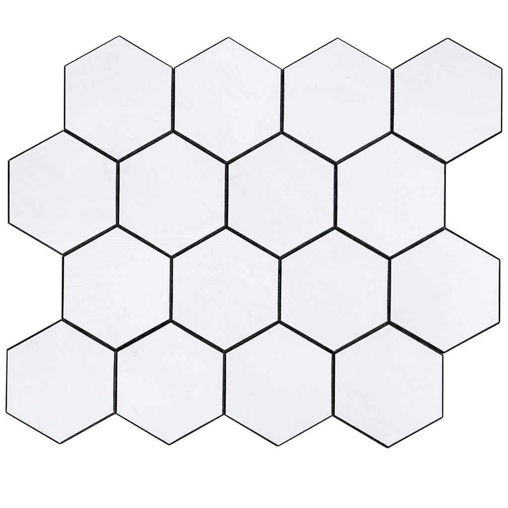 MISCASA Black Hexagon Peel and Stick Tile Backsplash-12 Sheets