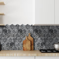 3D Gray Marble Hexagon Peel and Stick Wall Tile