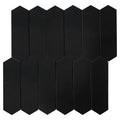Black Long Hexagon Peel and Stick Backsplash Tile