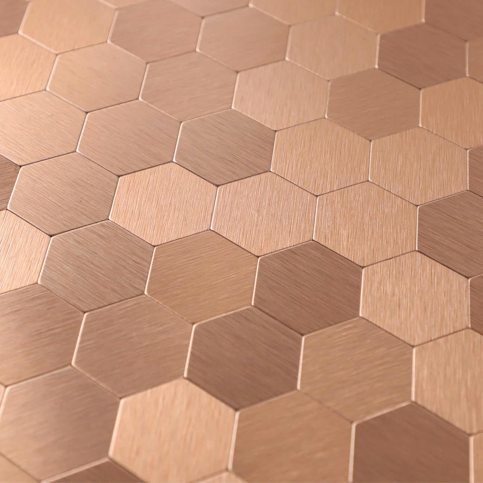 Copper Hexagon Peel and Stick Backsplash Tile