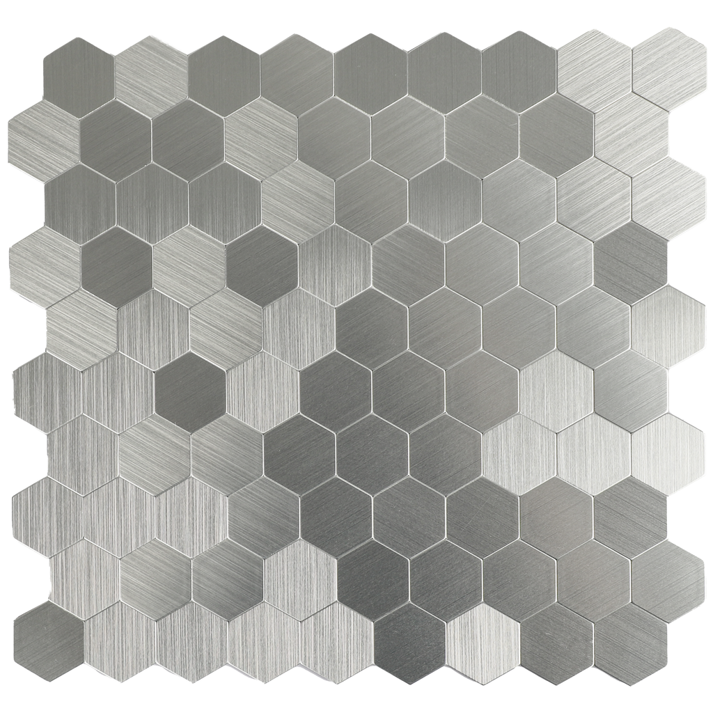 Silver Hexagon Peel and Stick Backsplash Tile