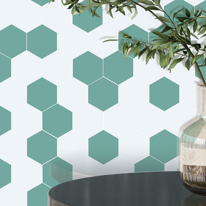 White Hexagon Peel and Stick Wall Tile