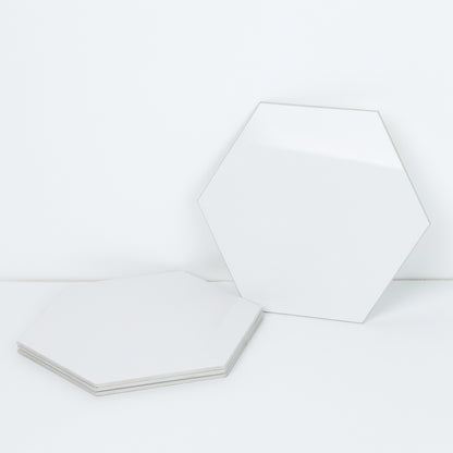 White Hexagon Peel and Stick Wall Tile