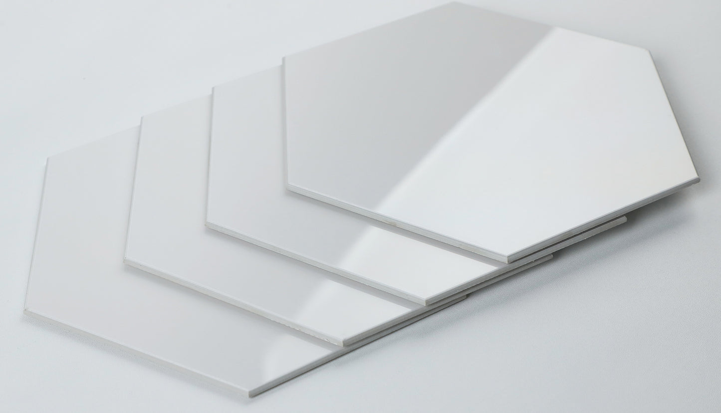 White Hexagon Peel and Stick Wall Tile