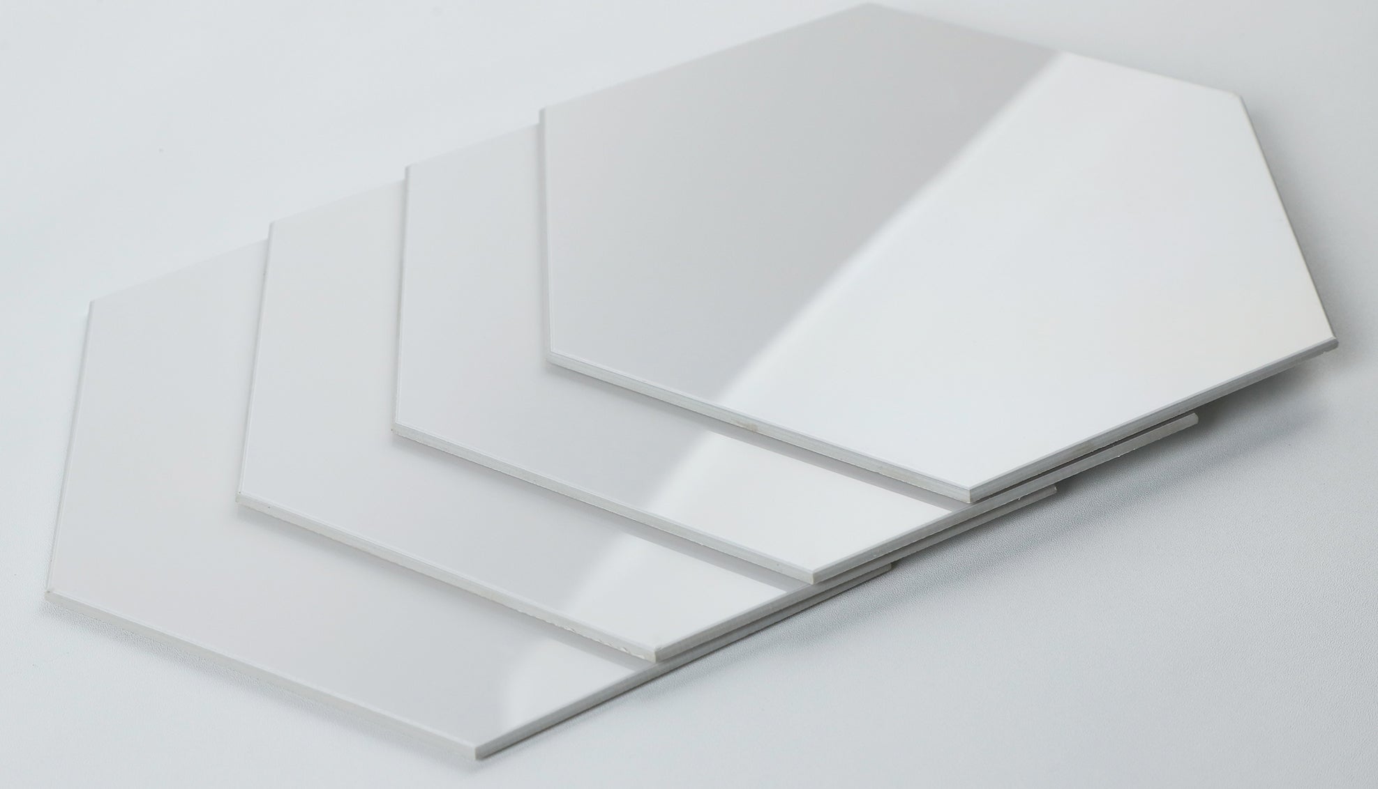White Hexagon Peel and Stick Wall Tile