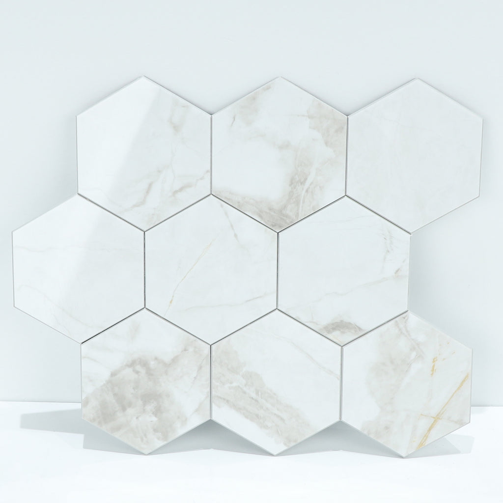 3D Gray Marble Peel and Stick Wall Tile