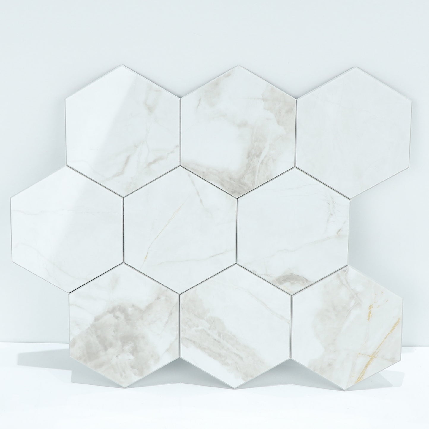 3D Gray Marble Peel and Stick Wall Tile