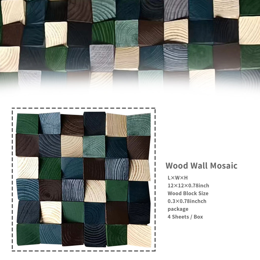 Geometric Acoustic Panel Wood Mosaic Wall Art