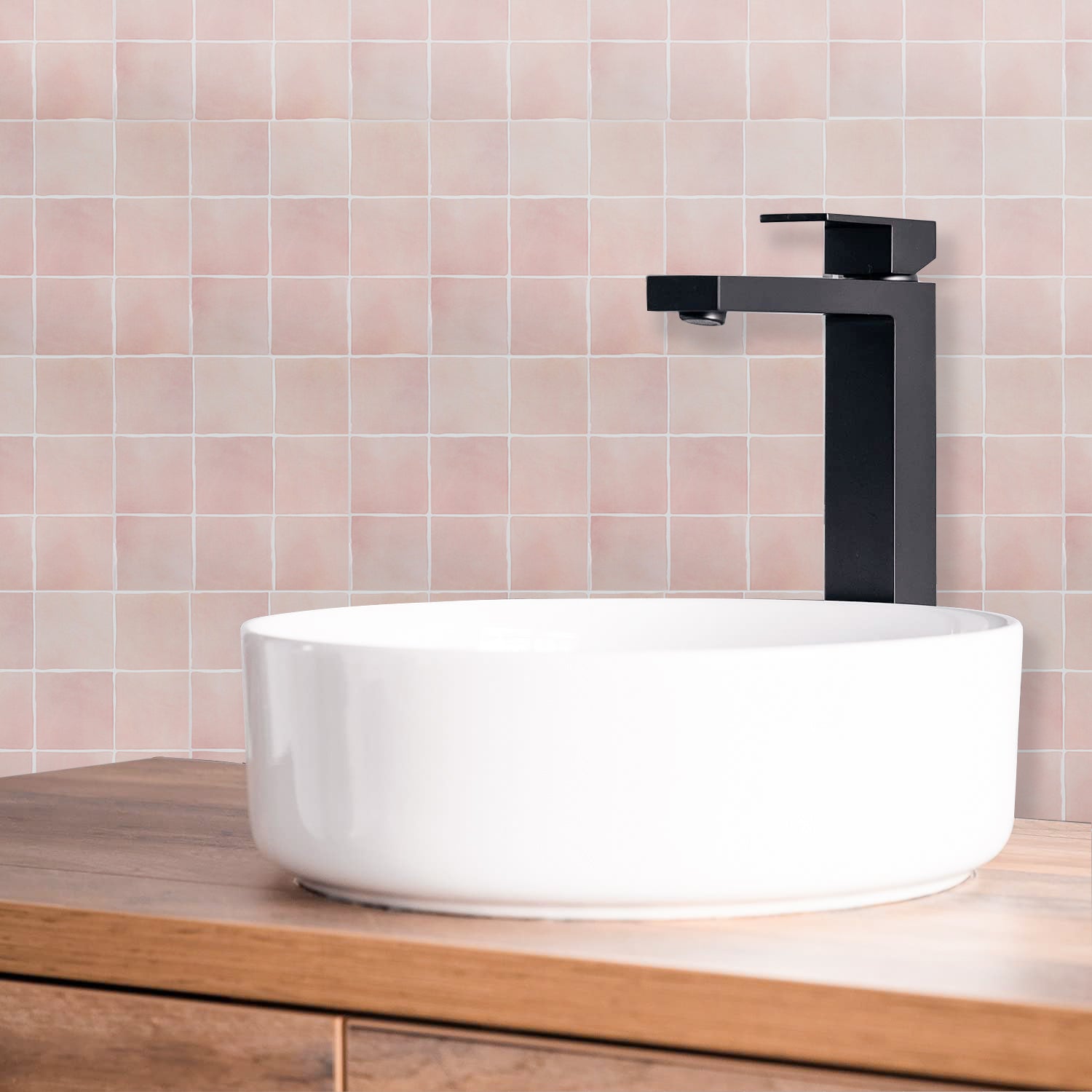 3D Pink Faux Spanish Handmade Peel and Stick Backsplash Wall Tile