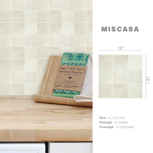 3D Beige Faux Spanish Handmade Peel and Stick Backsplash Wall Tile