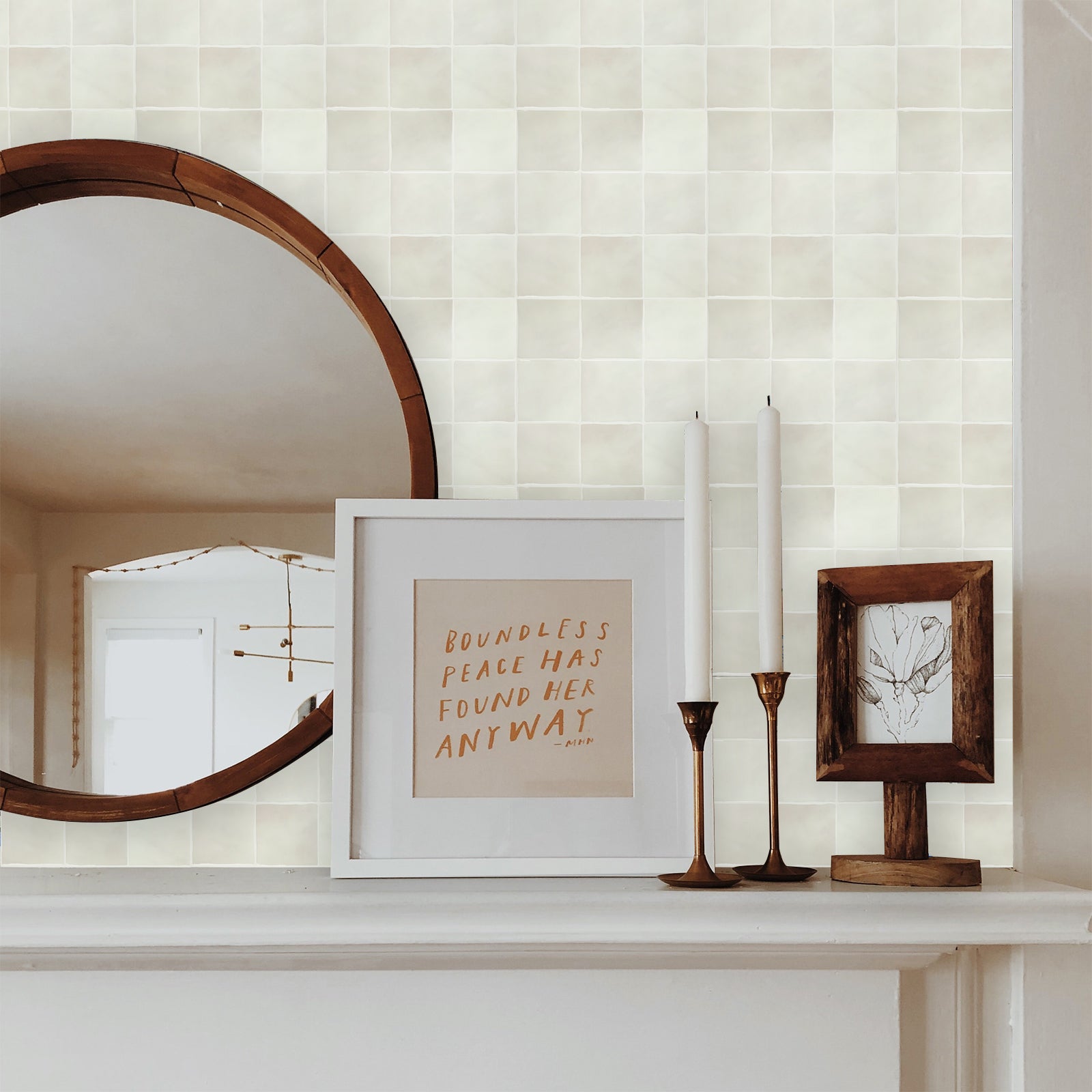 3D Beige Faux Spanish Handmade Peel and Stick Backsplash Wall Tile