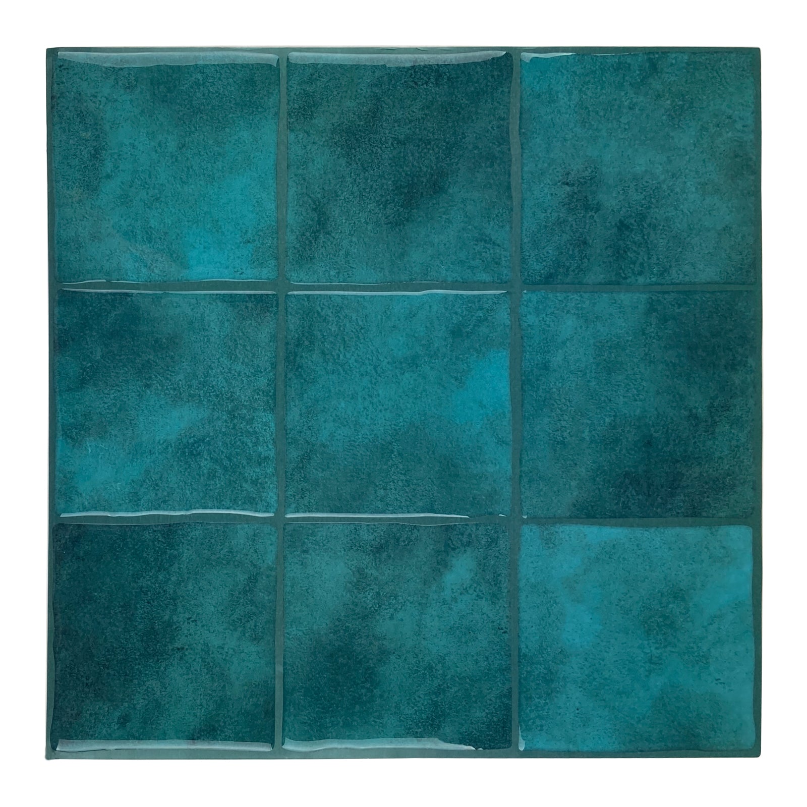 3D Blue Faux Spanish Handmade Peel and Stick Backsplash Wall Tile