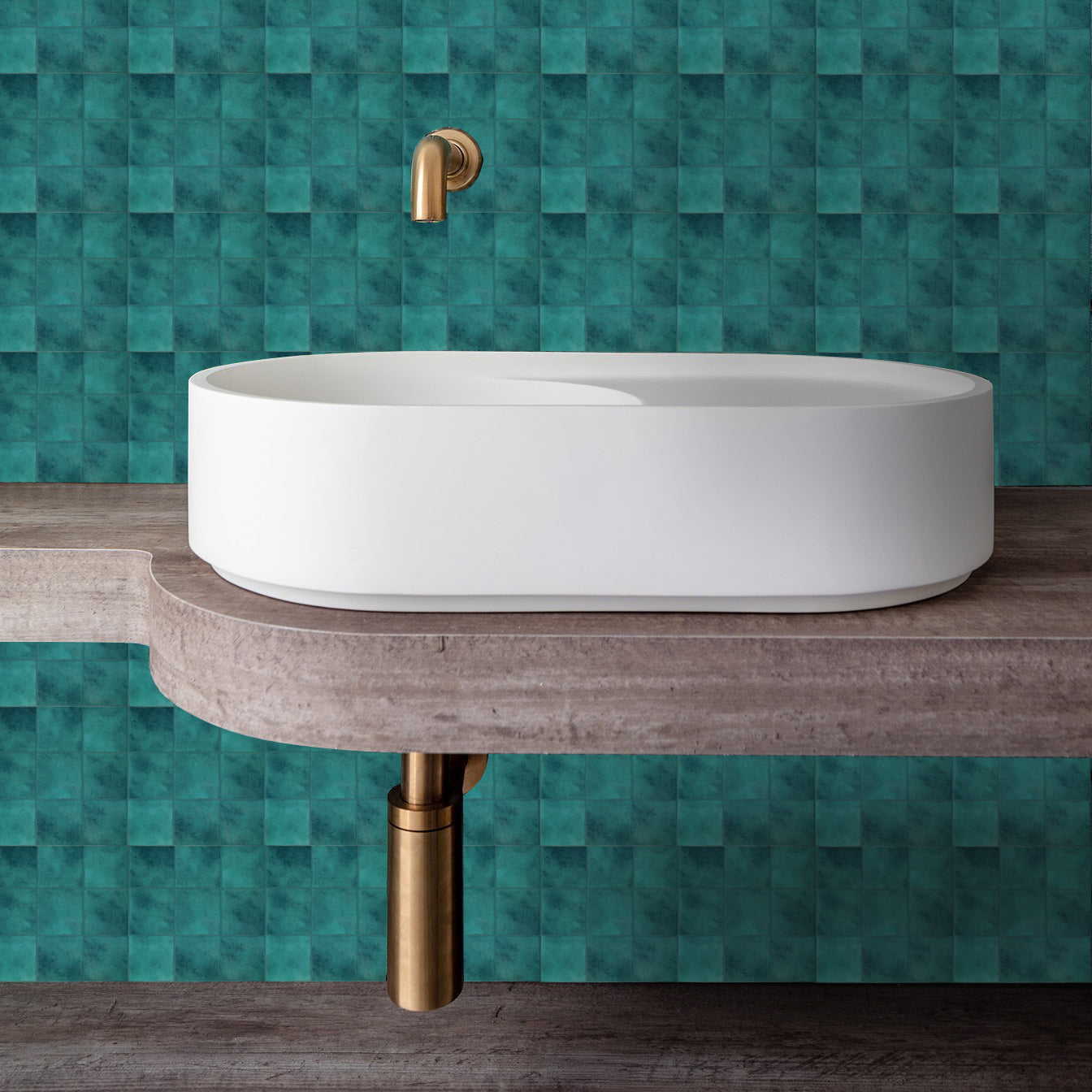 3D Blue Faux Spanish Handmade Peel and Stick Backsplash Wall Tile